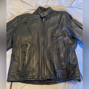 Genuine, leather, motorcycle Punk Rock jacket with removable liner size 48 XL